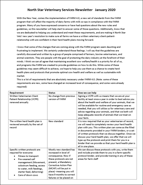 Newsletter January 2020: Farm 4.0